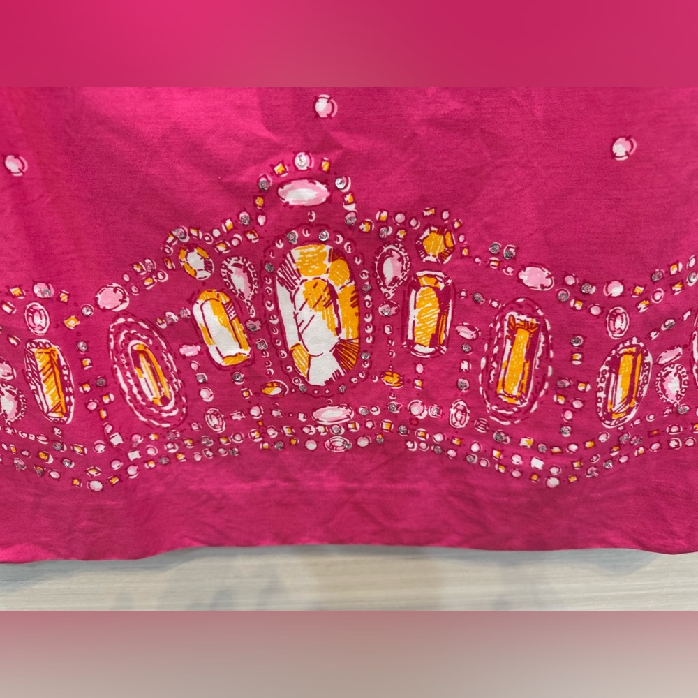 Lilly Pulitzer sz 8 Fools Jewels Sheath Dress Daquiri Pink Rhinestone - Picture 3 of 8